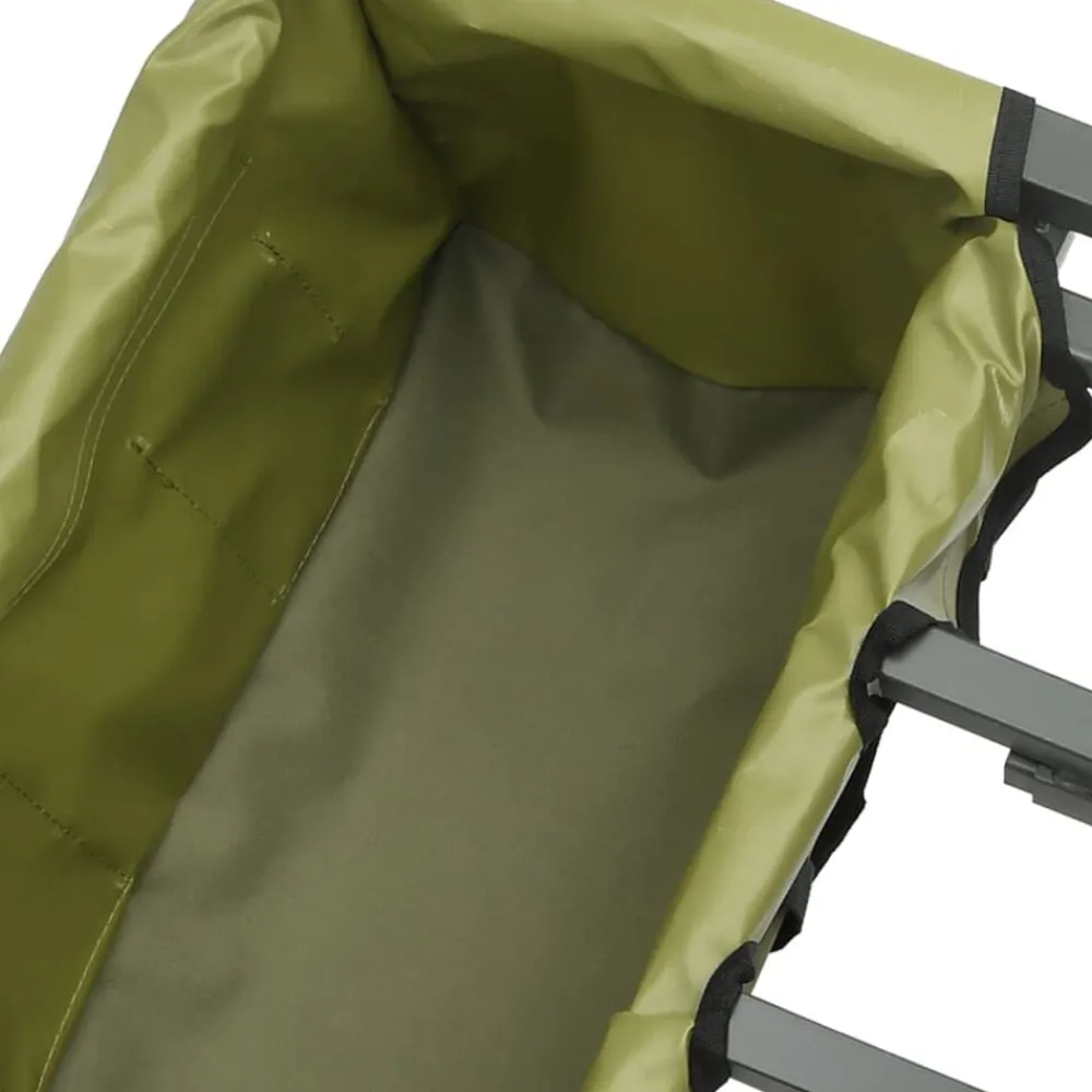 vidaXL Actividades Al Aire Libre-Carrito de pesca con rueda acero recubrimiento en polvo verde
