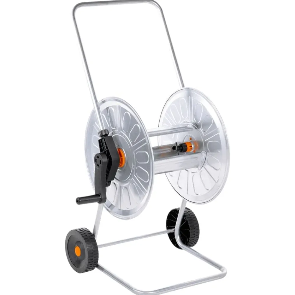 vidaXL Accesorios De Bricolaje-Carrito de rollo para manguera de 80 m 1/2" acero o 50 m 3/4"