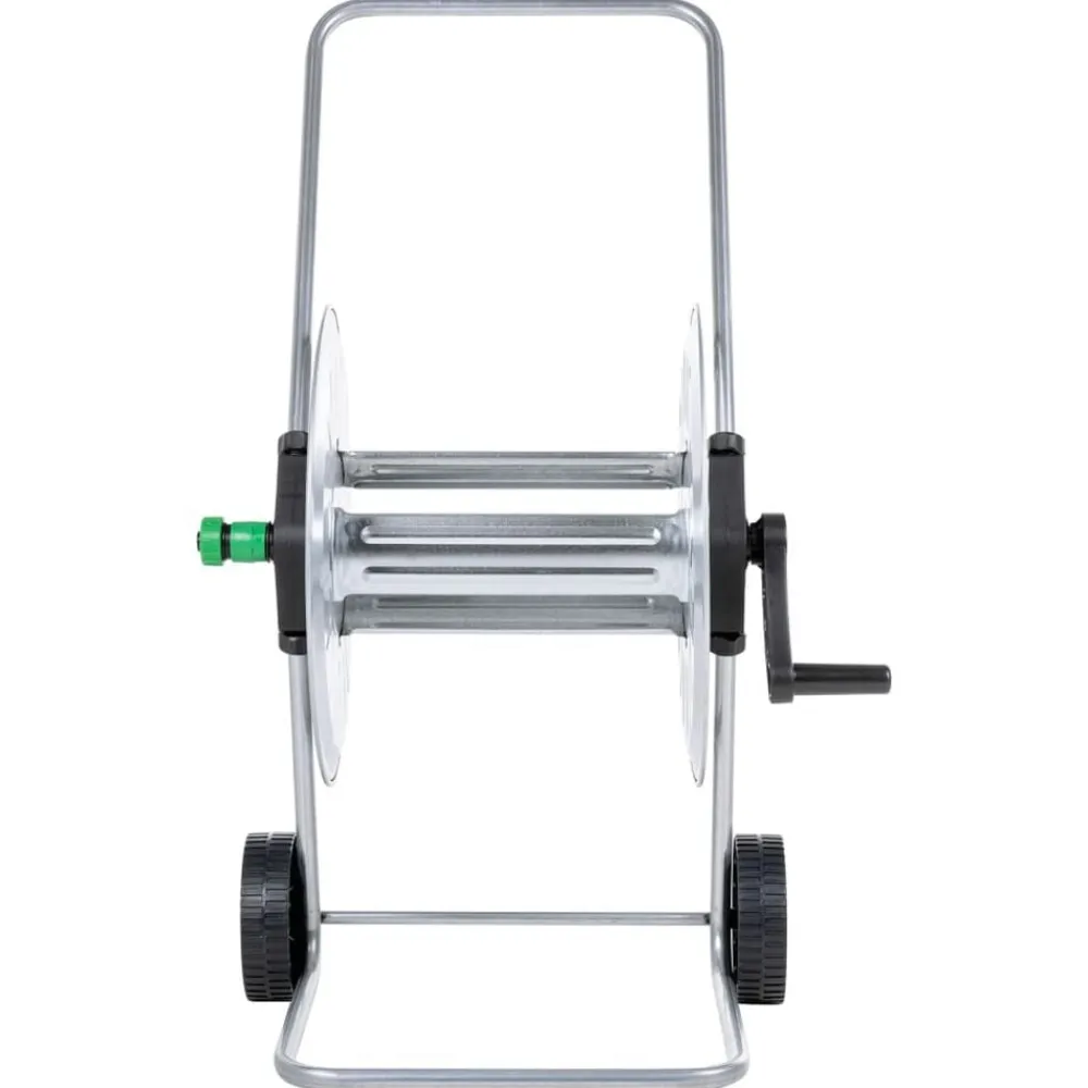 vidaXL Accesorios De Bricolaje-Carrito de rollo para manguera de 80 m 1/2" acero o 50 m 3/4"