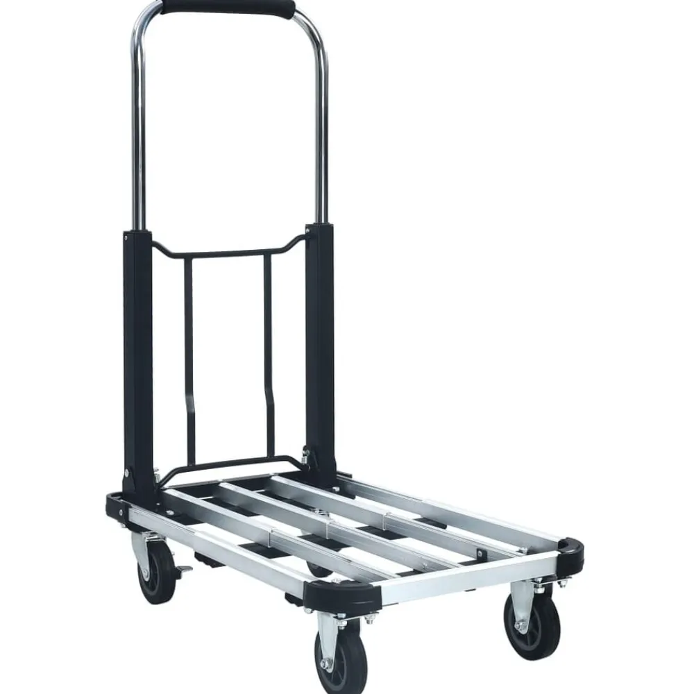 vidaXL Carrito de transporte plegable de aluminio plateado 150 kg