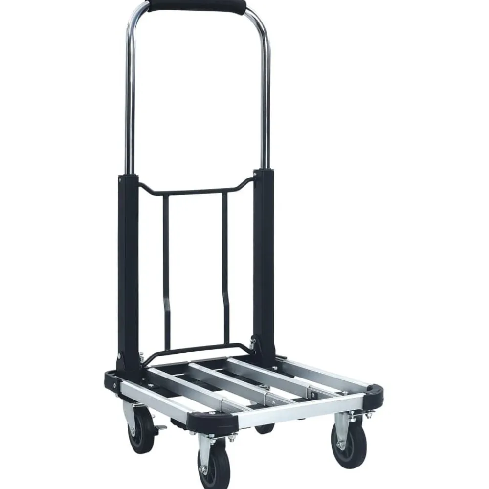 vidaXL Carrito de transporte plegable de aluminio plateado 150 kg