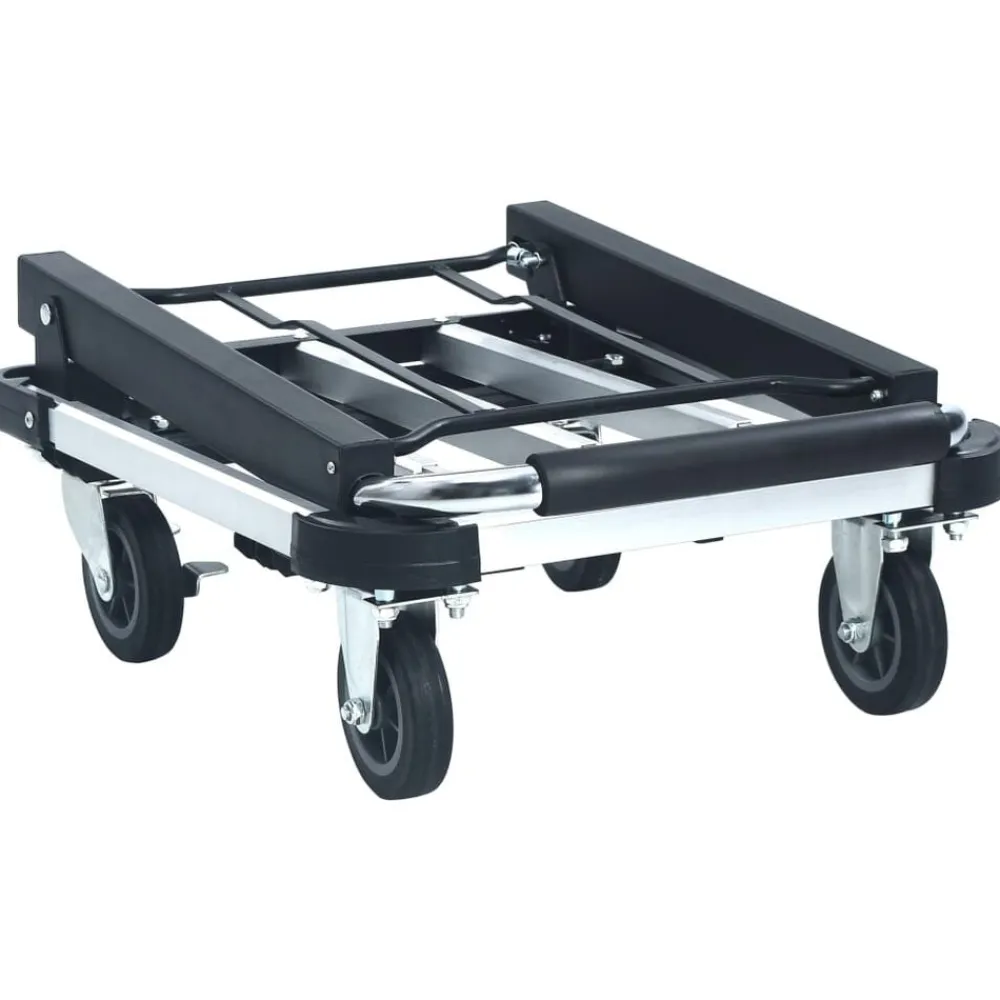 vidaXL Carrito de transporte plegable de aluminio plateado 150 kg