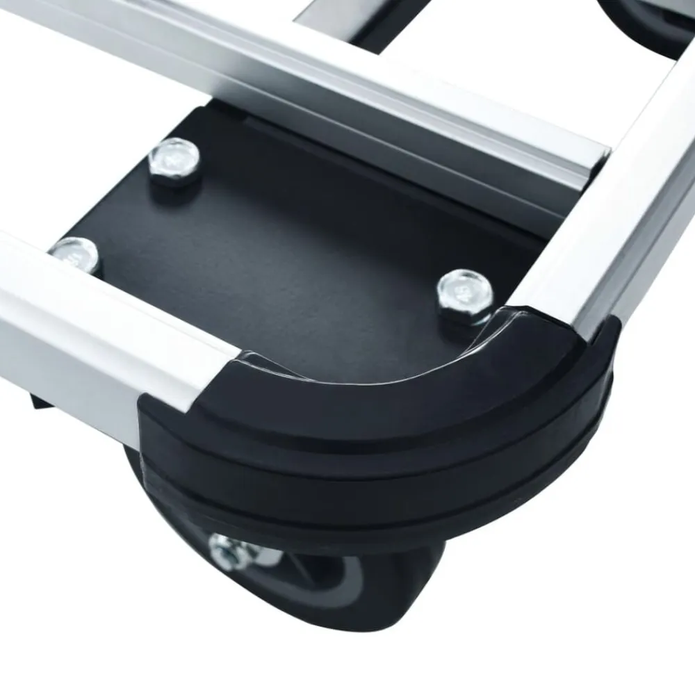 vidaXL Carrito de transporte plegable de aluminio plateado 150 kg