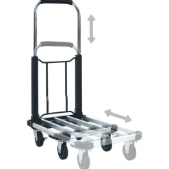 vidaXL Carrito de transporte plegable de aluminio plateado 150 kg