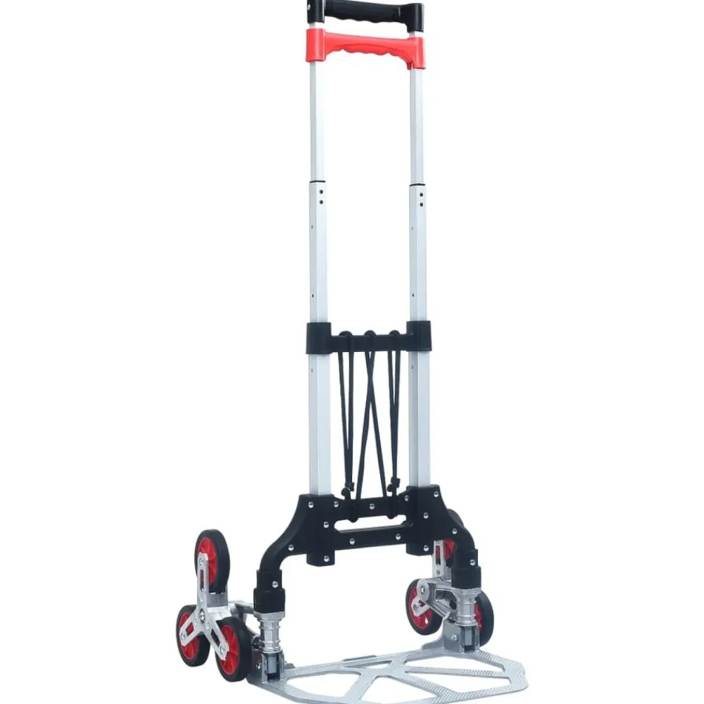 vidaXL Herramientas-Carrito de transporte plegable de aluminio plateado 70 kg