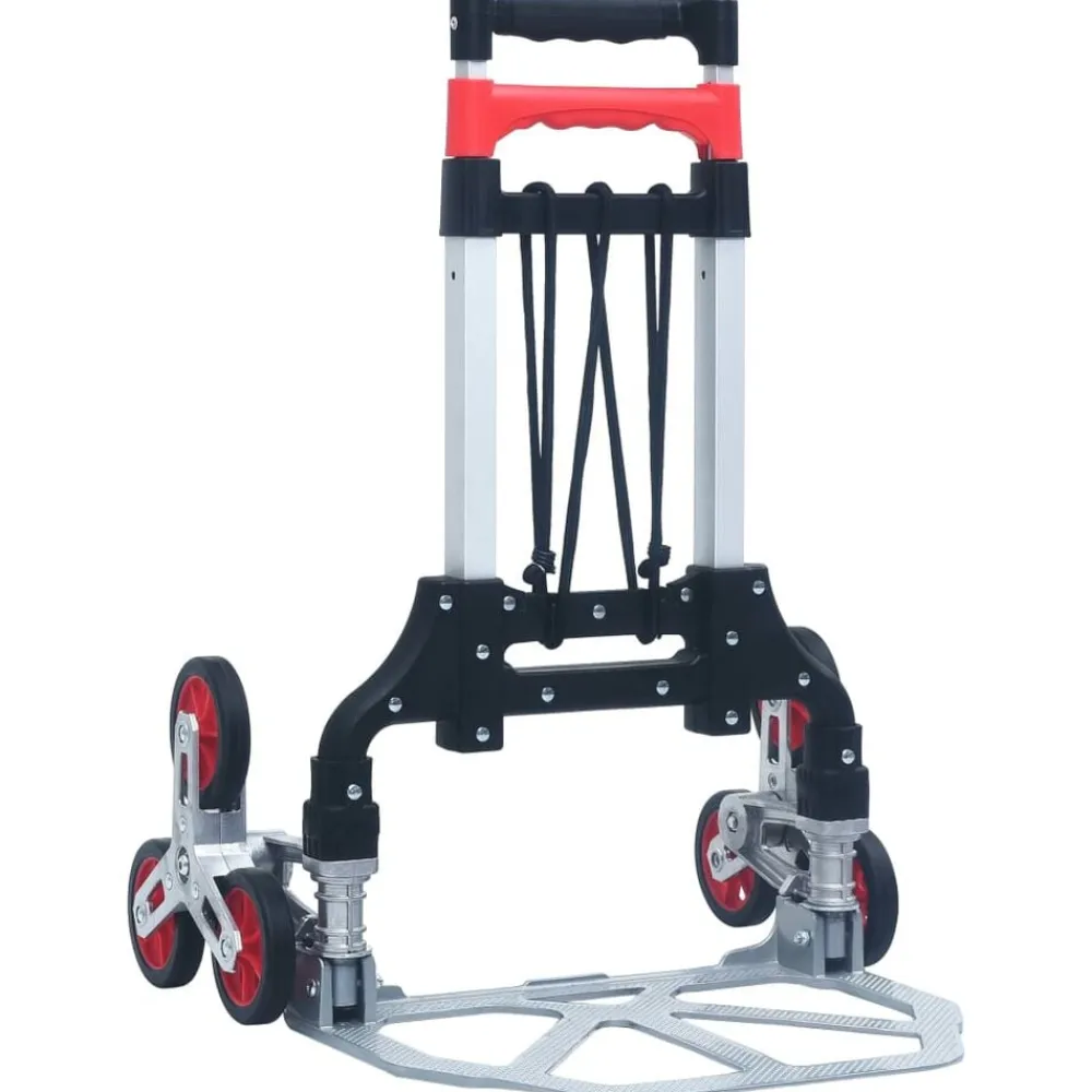 vidaXL Herramientas-Carrito de transporte plegable de aluminio plateado 70 kg
