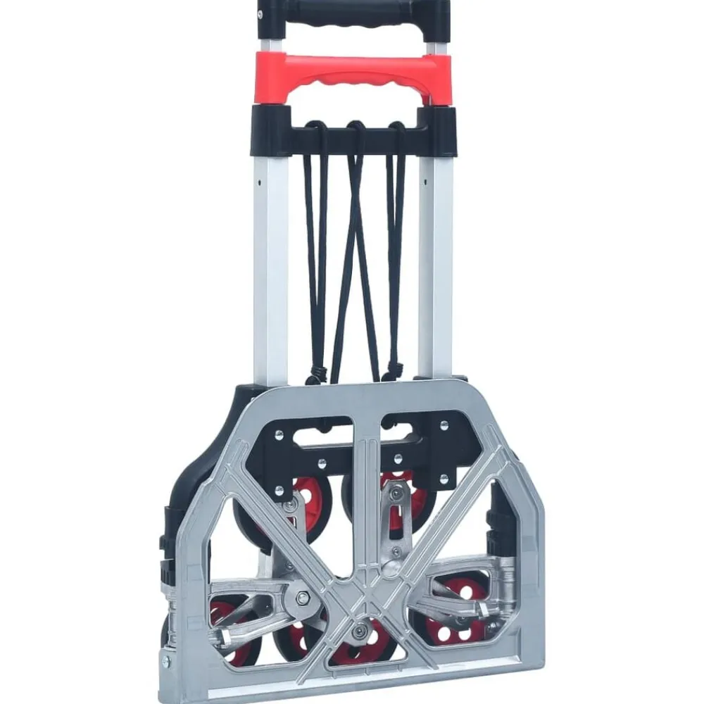 vidaXL Herramientas-Carrito de transporte plegable de aluminio plateado 70 kg