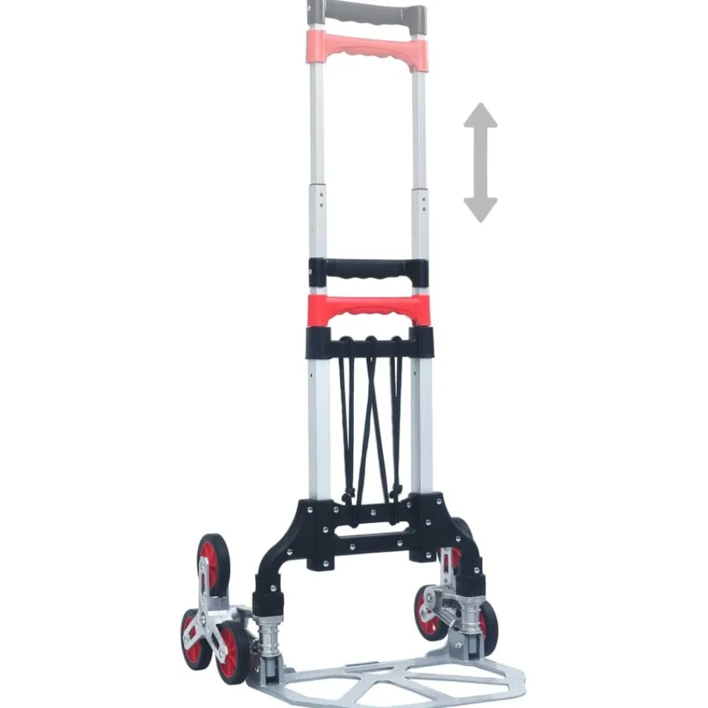 vidaXL Herramientas-Carrito de transporte plegable de aluminio plateado 70 kg