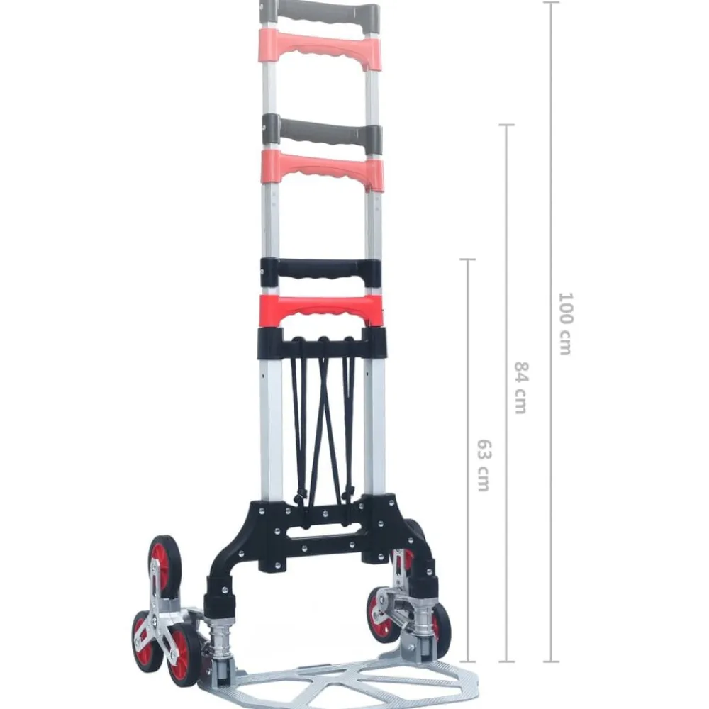 vidaXL Herramientas-Carrito de transporte plegable de aluminio plateado 70 kg