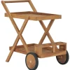 vidaXL Carros E Islas-Carrito del té de madera maciza de teca