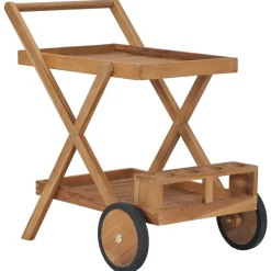 vidaXL Carros E Islas-Carrito del té de madera maciza de teca