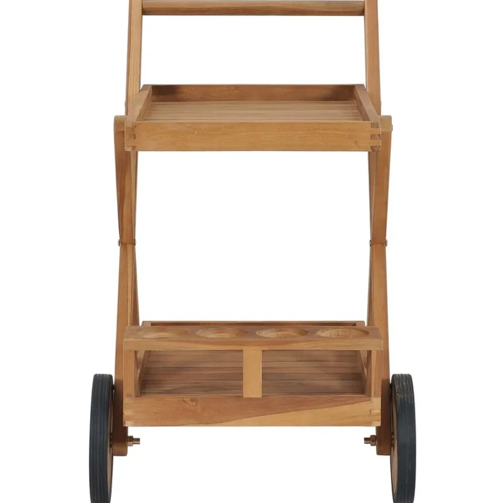 vidaXL Carros E Islas-Carrito del té de madera maciza de teca