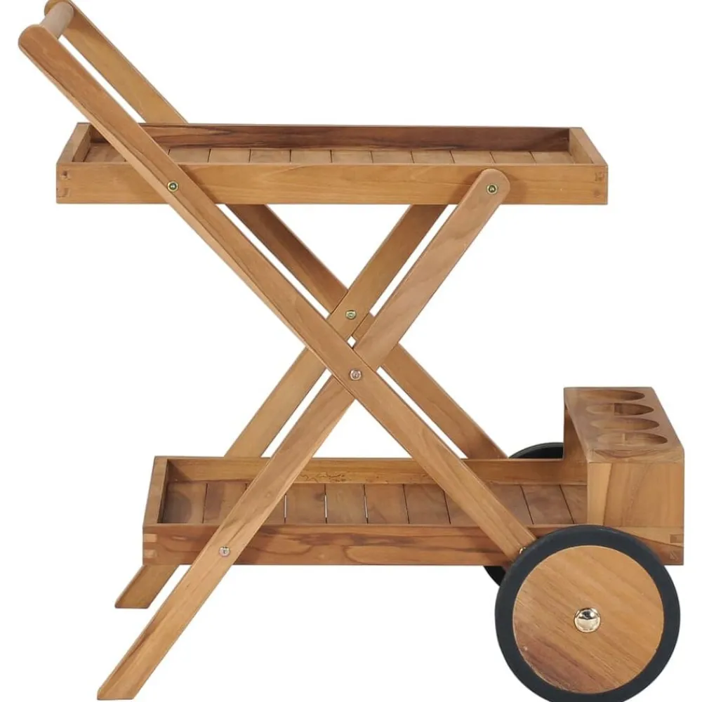 vidaXL Carros E Islas-Carrito del té de madera maciza de teca