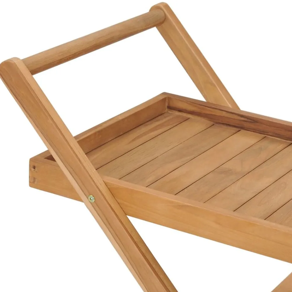 vidaXL Carros E Islas-Carrito del té de madera maciza de teca