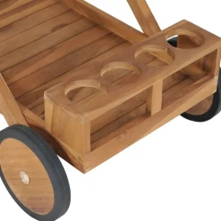 vidaXL Carros E Islas-Carrito del té de madera maciza de teca