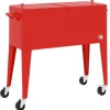 vidaXL Cocina Y Comedor-Carrito nevera con ruedas rojo 92x43x89 cm