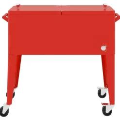 vidaXL Cocina Y Comedor-Carrito nevera con ruedas rojo 92x43x89 cm