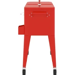 vidaXL Cocina Y Comedor-Carrito nevera con ruedas rojo 92x43x89 cm