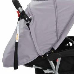 vidaXL Carrito para 2 niños tandem de acero y negro Gris Best