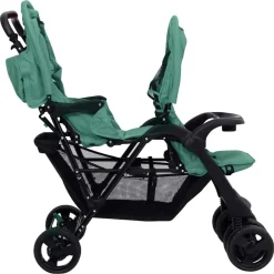 Niños vidaXL Transporte De Bebés-Carrito para gemelos tandem de acero