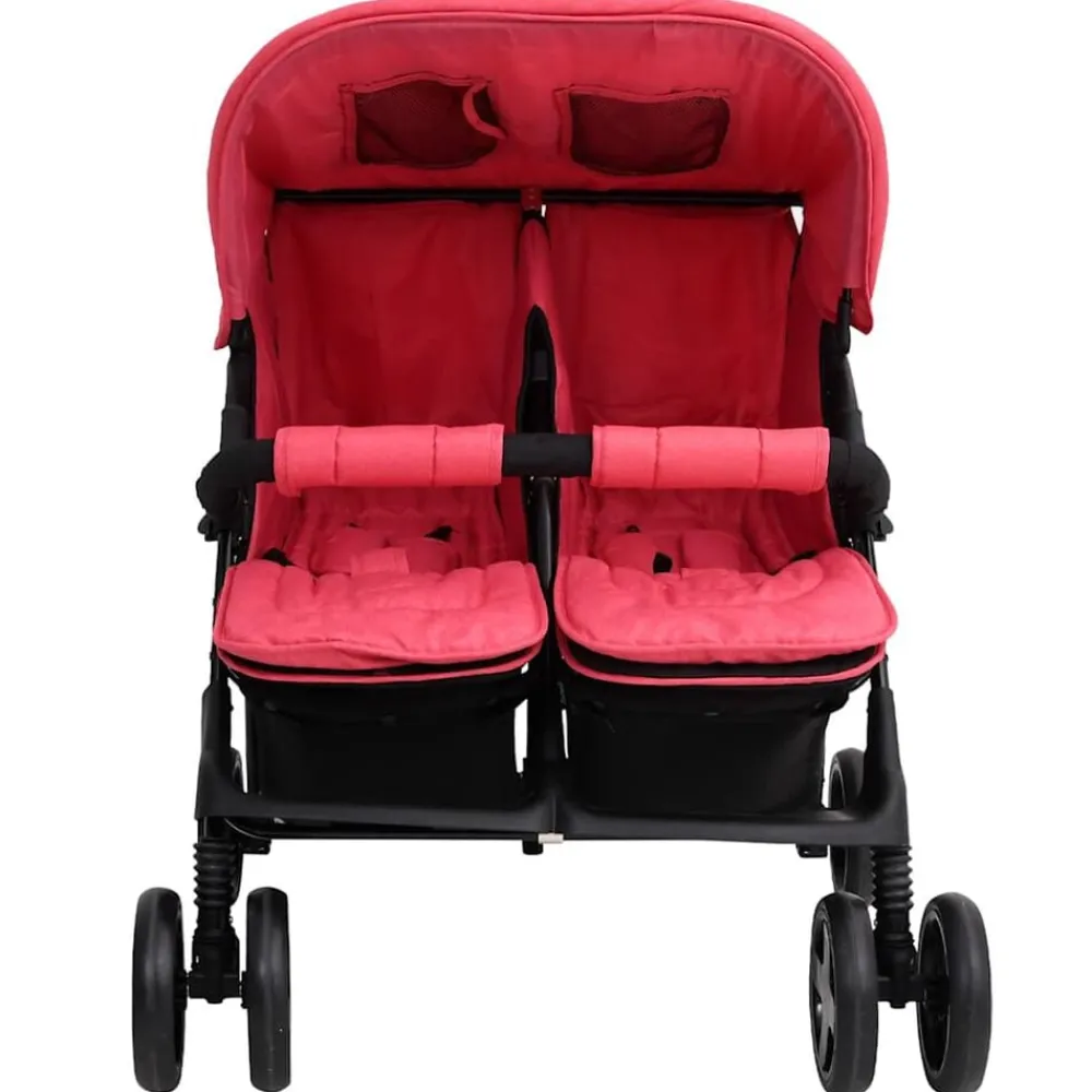 vidaXL Carrito para gemelos de acero Rojo Hot