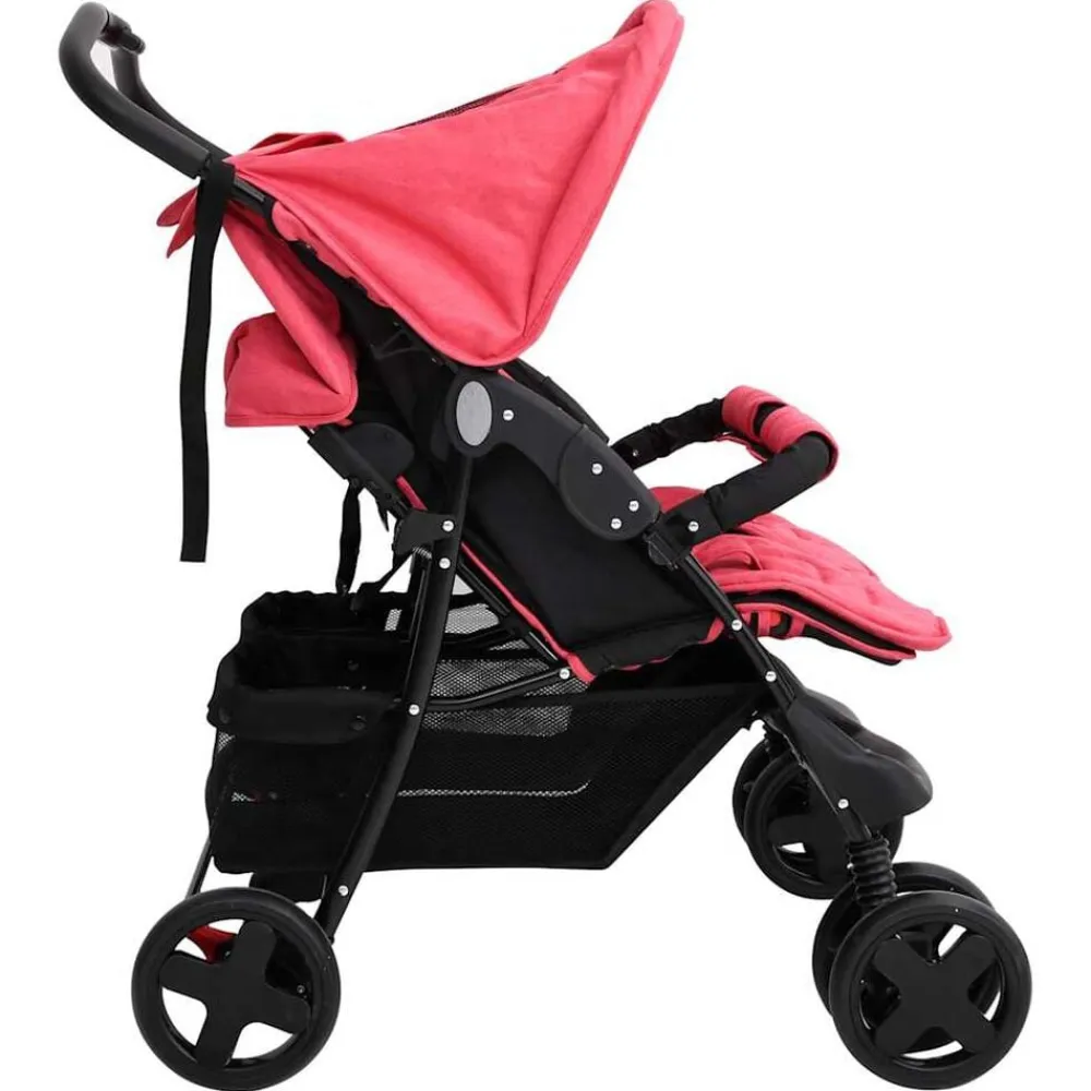 vidaXL Carrito para gemelos de acero Rojo Hot