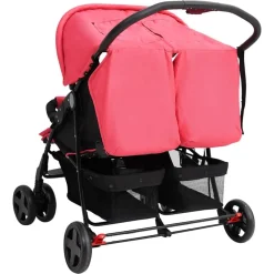 vidaXL Carrito para gemelos de acero Rojo Hot