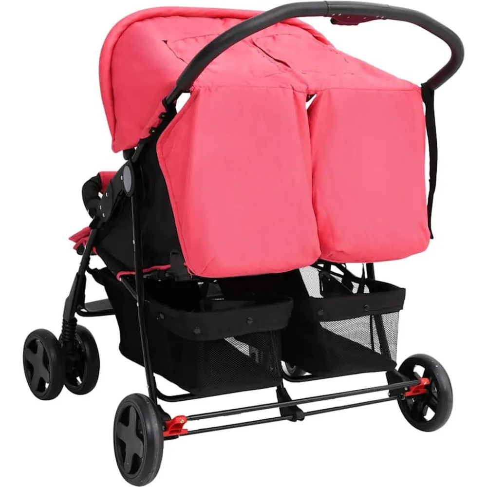 vidaXL Carrito para gemelos de acero Rojo Hot