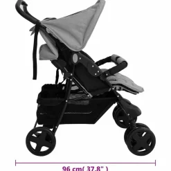 vidaXL Carrito para gemelos de acero Gris claro Discount