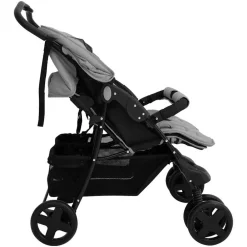 vidaXL Carrito para gemelos de acero Gris claro Discount