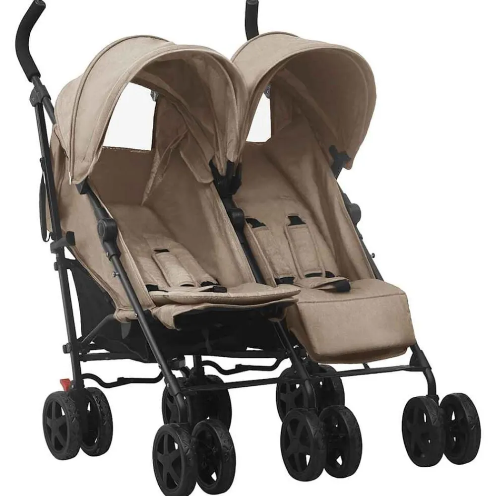 vidaXL Carrito para gemelos de acero gris taupe Taupé Sale