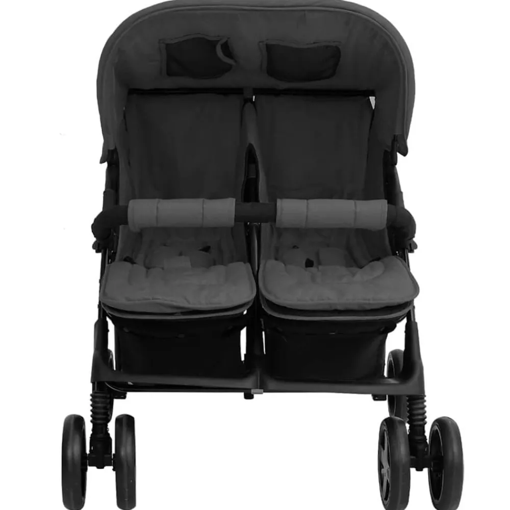 vidaXL Carrito para gemelos de acero Gris oscuro Best