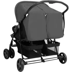 vidaXL Carrito para gemelos de acero Gris oscuro Best