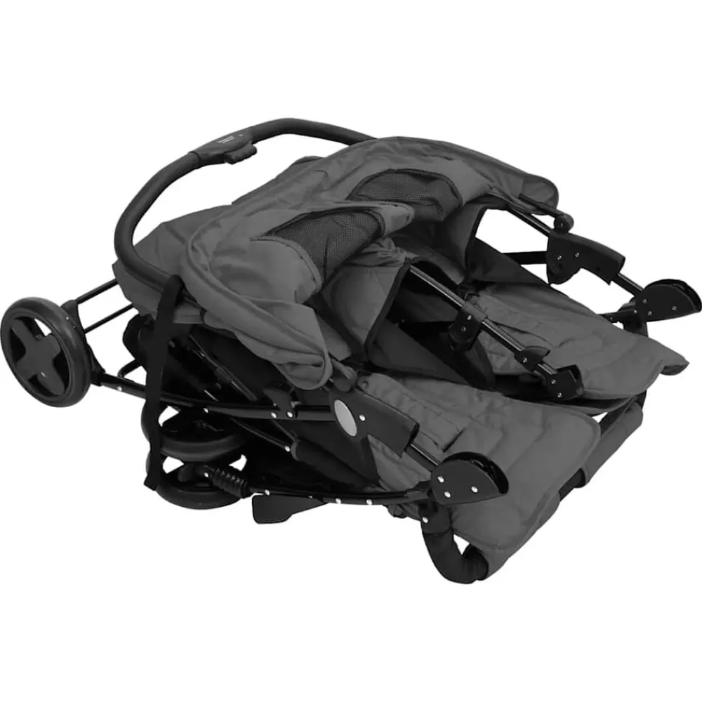 vidaXL Carrito para gemelos de acero Gris oscuro Best