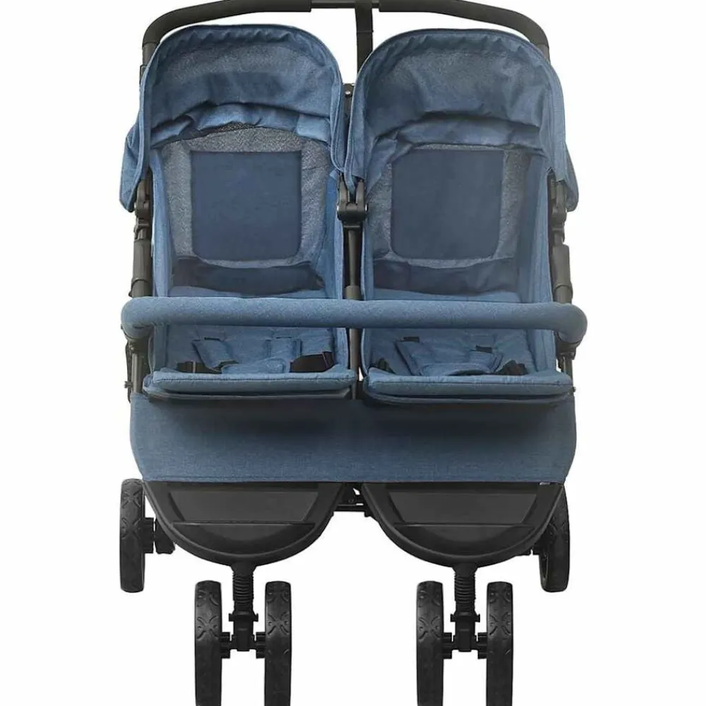 Niños vidaXL Transporte De Bebés-Carrito para gemelos de acero