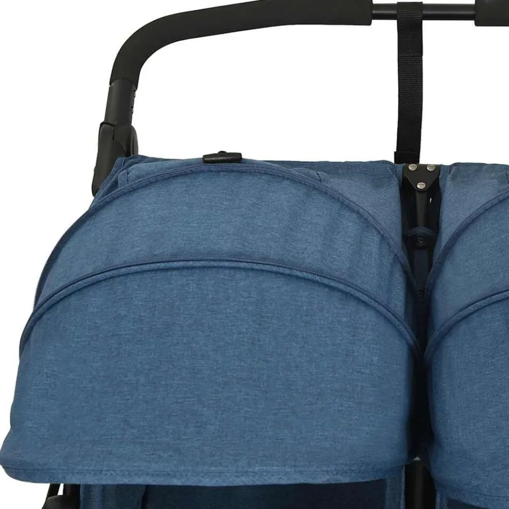 Niños vidaXL Transporte De Bebés-Carrito para gemelos de acero