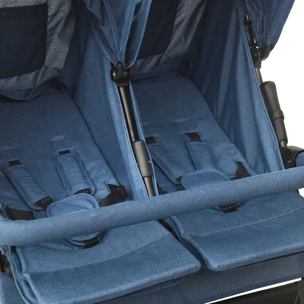 Niños vidaXL Transporte De Bebés-Carrito para gemelos de acero