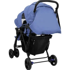 Niños vidaXL Transporte De Bebés-Carrito para gemelos tandem de acero