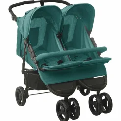 Niños vidaXL Transporte De Bebés-Carrito para gemelos de acero
