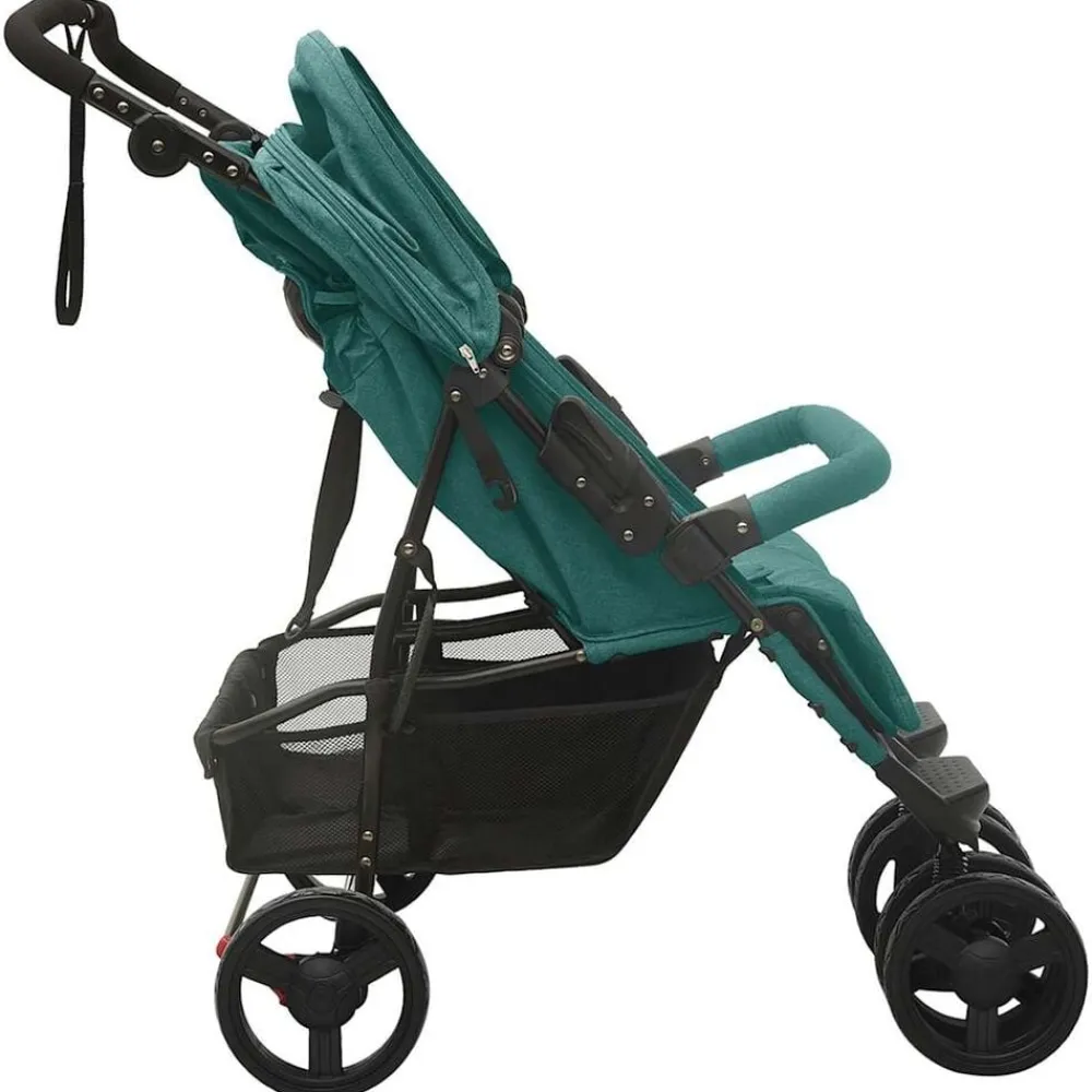 Niños vidaXL Transporte De Bebés-Carrito para gemelos de acero