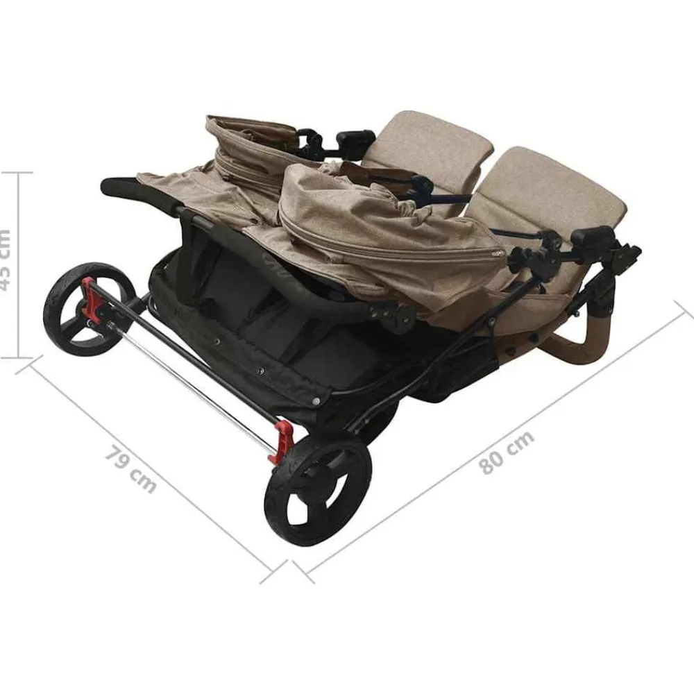 vidaXL Carrito para gemelos de acero gris taupe Taupé Outlet