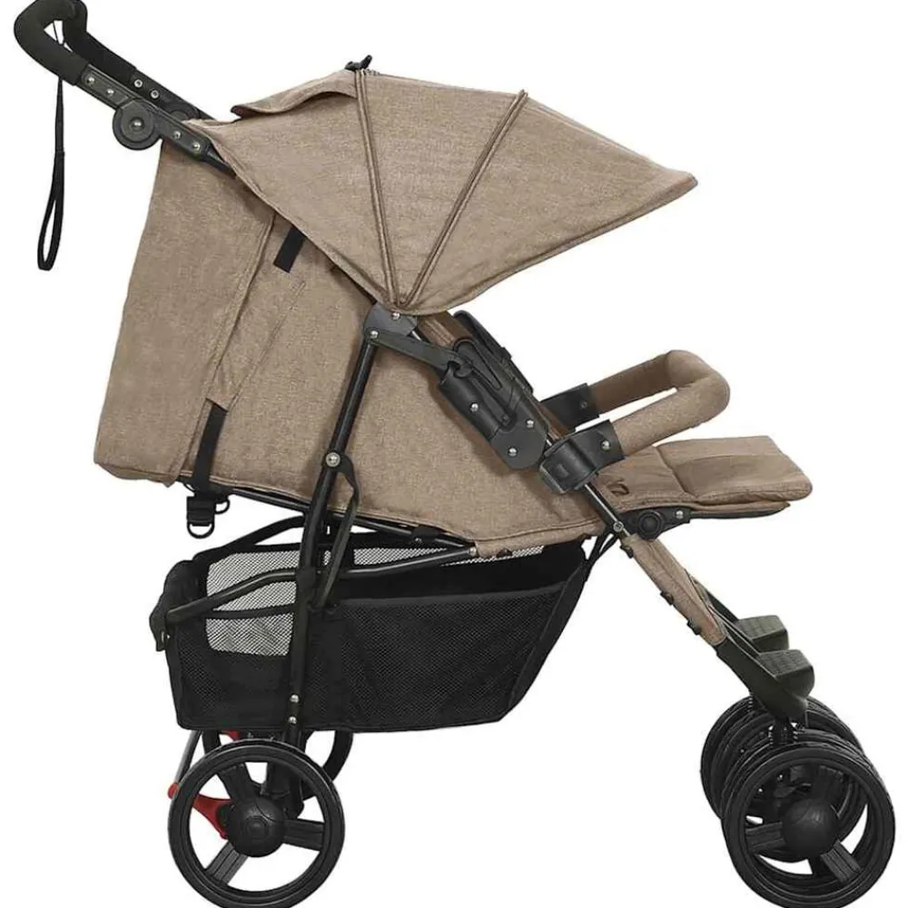 vidaXL Carrito para gemelos de acero gris taupe Taupé Outlet