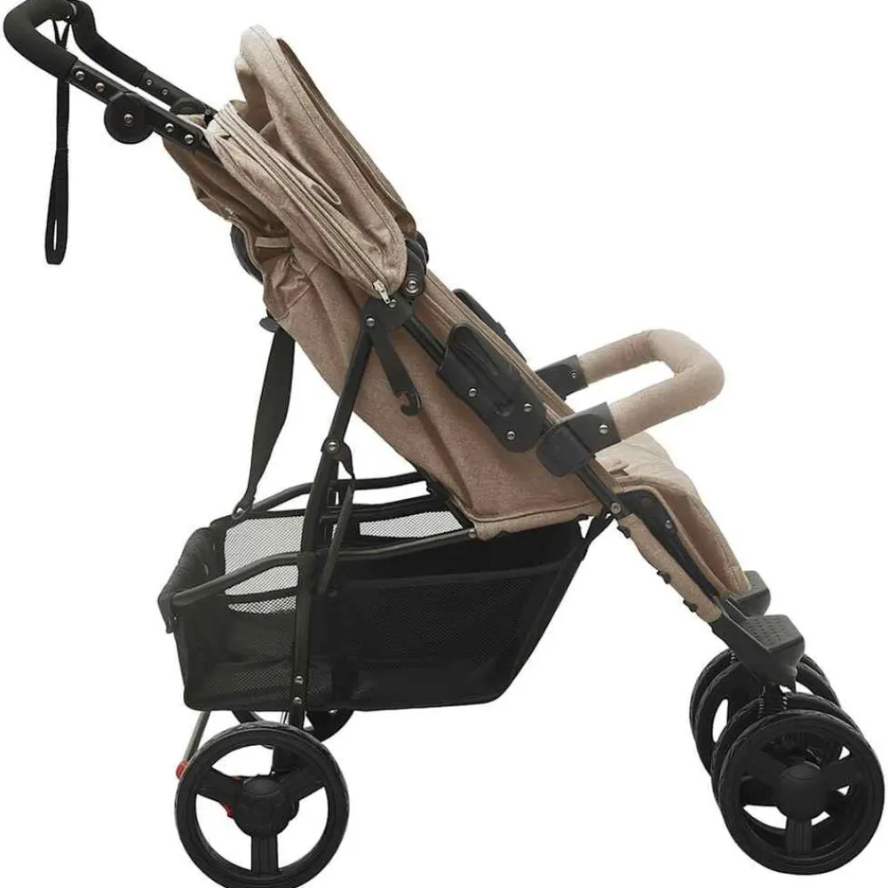 vidaXL Carrito para gemelos de acero gris taupe Taupé Outlet