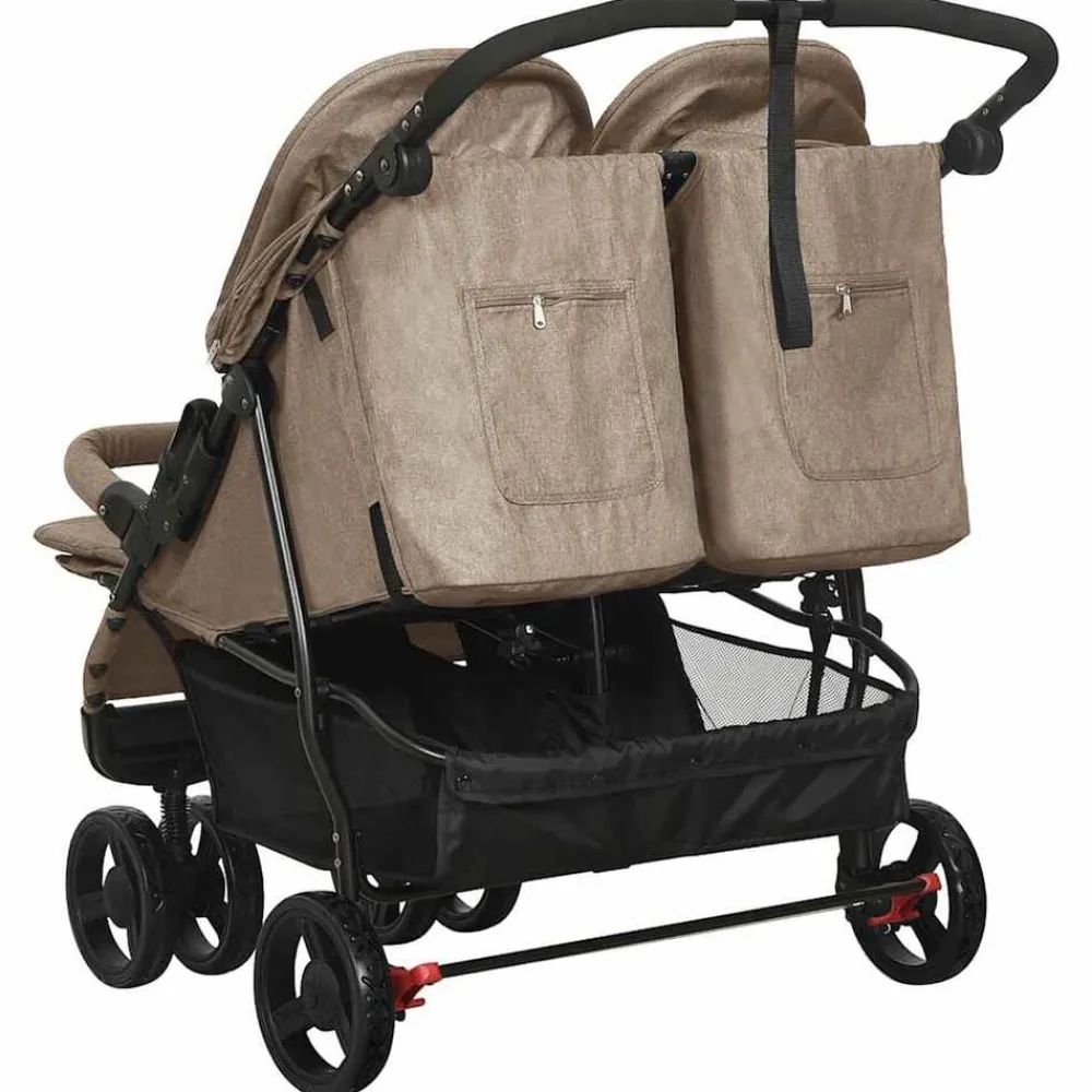 vidaXL Carrito para gemelos de acero gris taupe Taupé Outlet
