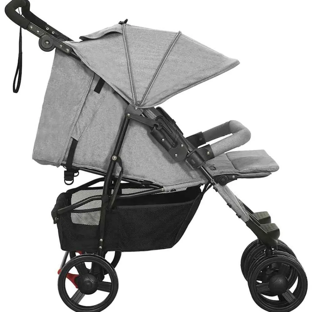 Niños vidaXL Transporte De Bebés-Carrito para gemelos de acero