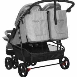 Niños vidaXL Transporte De Bebés-Carrito para gemelos de acero