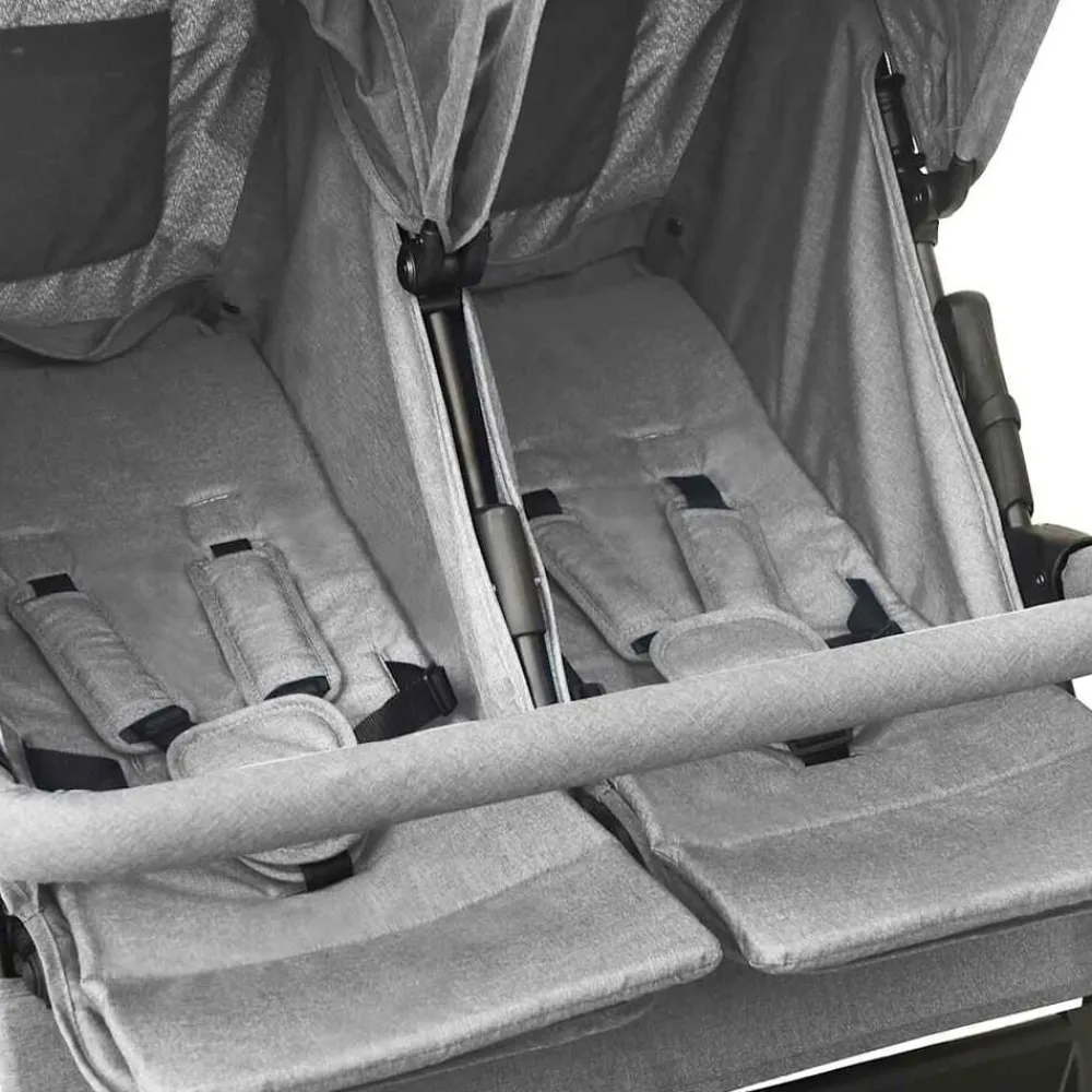 Niños vidaXL Transporte De Bebés-Carrito para gemelos de acero