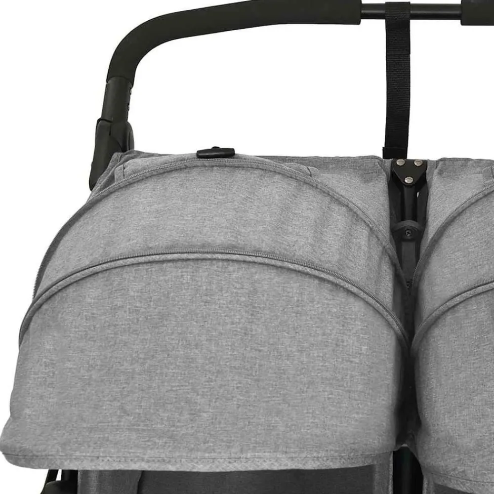 Niños vidaXL Transporte De Bebés-Carrito para gemelos de acero