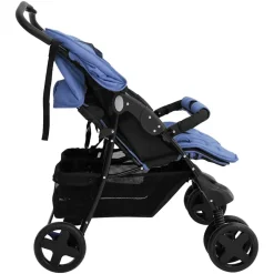 Niños vidaXL Transporte De Bebés-Carrito para gemelos de acero