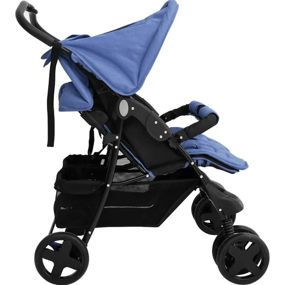 Niños vidaXL Transporte De Bebés-Carrito para gemelos de acero